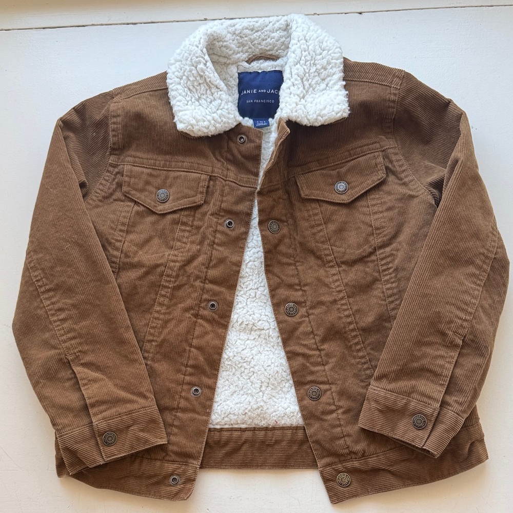 Janie and Jack Brown Jean Jacket with Cream Collar